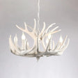 White Resin Antler Chandelier - Rustic Country Style Pendant Light For Living Room / 6+3
