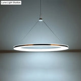 White Ring Pendant Light Fixture - Simple Acrylic Ceiling Suspension Lamp 1/3/5-Head Option