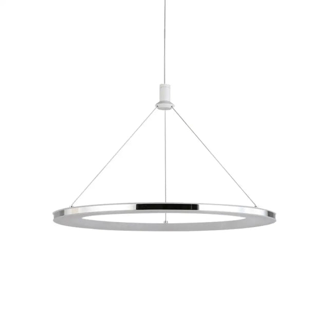 White Ring Pendant Light Fixture - Simple 1/3/5-Head Acrylic Ceiling Lamp 8/12 Wide