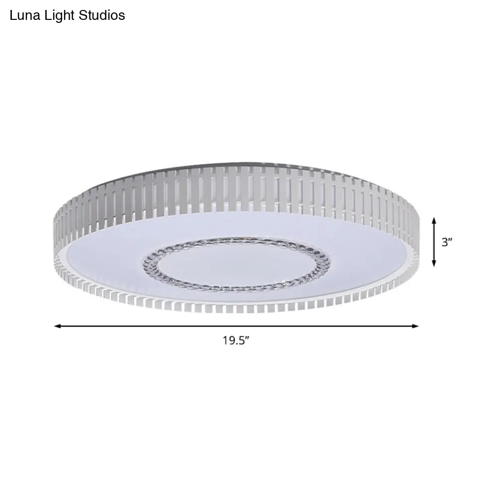 White Round Led Acrylic Flush Mount Ceiling Lamp - Simple And Versatile Lighting Fixture In