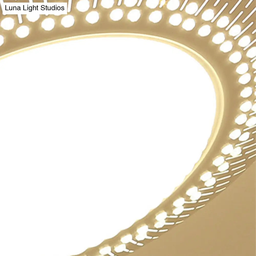 White Round Led Bedroom Flush Light In 21’/25’ With Simple Acrylic Design And 3 Color Options