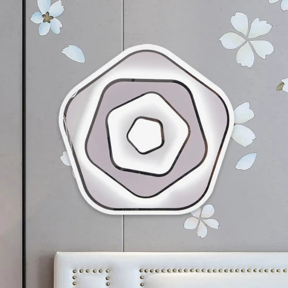 White Scandinavian Led Acrylic Sconce Light For Study Room - Wall Lighting Fixture With Warm And