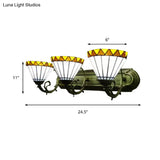 White Shuttlecock Wall Light: 3-Light Tiffany Lamp For Living Room