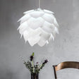 White Squama Pendant Light - Nordic Style 1-Light Suspension For Dining Room