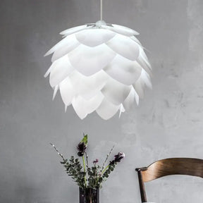 White Squama Pendant Light - Nordic Style 1-Light Suspension For Dining Room