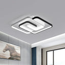 White Square Bedroom Flush Mount Light: Led Acrylic Simplicity Ceiling Fixture 18’/21.5’ Width / 18’