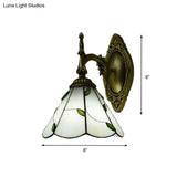 White Stained Glass Leaf Wall Mount Light - Elegant Bedroom Lighting