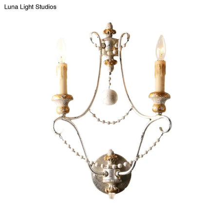 White Traditional-Style Wood Candelabra Wall Sconce - 2-Light Lighting Idea 7/13/14 Wide