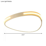 White Triangle Flush Mount Led Ceiling Light In Simple Style Available 16’/19.5’/23.5’ Widths