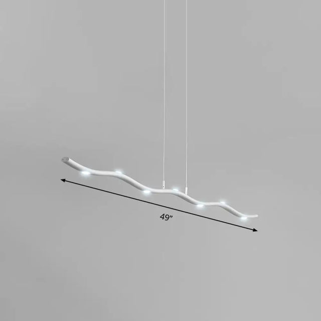 White Wave Island Lighting Fixture With 5/7 Simple Style Heads Warm/White Light