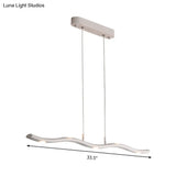 White Wave Island Lighting Fixture With 5/7 Simple Style Heads Warm/White Light