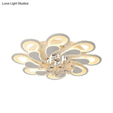 White Windmill Flush Lamp Led Acrylic Ceiling Fixture With Crystal Drop - 27’/31.5’ Modernist