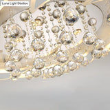 White Windmill Flush Lamp Led Acrylic Ceiling Fixture With Crystal Drop - 27’/31.5’ Modernist