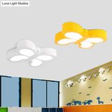 White/Yellow Butterfly Led Ceiling Flush Mount For Kindergarten