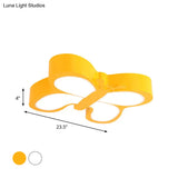 White/Yellow Butterfly Led Ceiling Flush Mount For Kindergarten