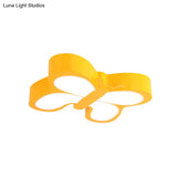 White/Yellow Butterfly Led Ceiling Flush Mount For Kindergarten