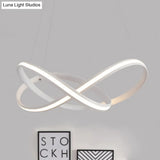 Wide Black/White/Brown Bent Ceiling Light Fixture With Led Acrylic Chandelier Pendant In Warm/White