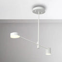 Simple Style Black/White Metal Multi-Tier Asymmetrical 2/4/6/8-Head Pendant Light In