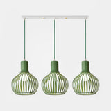 Wire Dome Shade Industrial Ceiling Light With 3 Bulbs - Grey/Pink For Dining Room Hanging Green /