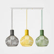 Wire Dome Shade Industrial Ceiling Light With 3 Bulbs - Grey/Pink For Dining Room Hanging