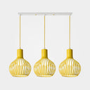 Wire Dome Shade Industrial Ceiling Light With 3 Bulbs - Grey/Pink For Dining Room Hanging Yellow /