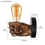 Wood Industrial Style Wall Sconce Light Fixture (1 Head) For Living Room With Right/Left Hand Shade