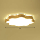 Wood Led Floral Flush Mount Ceiling Light For Bedroom / 18 Third Gear