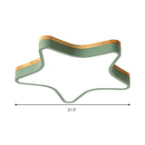 Wood Star Flush Cartoon Led Ceiling Light For Kindergarten Room