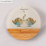 Wooden Animal-Themed Led Wall Light For Kindergarten In Beige