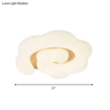 Wooden Cloud Led Ceiling Light For Children’s Bedroom - Nordic Style Flush Mount Lighting