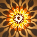 Wooden Floral Wall Sconce: Simple Style 1 Head Beige Lighting Fixture For Bedroom