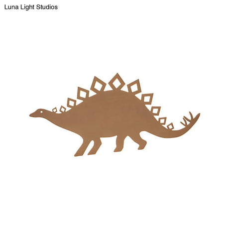 Wooden Led Animal Dragon Titanosauria Wall Sconce For Boys Bedroom Or Nursery