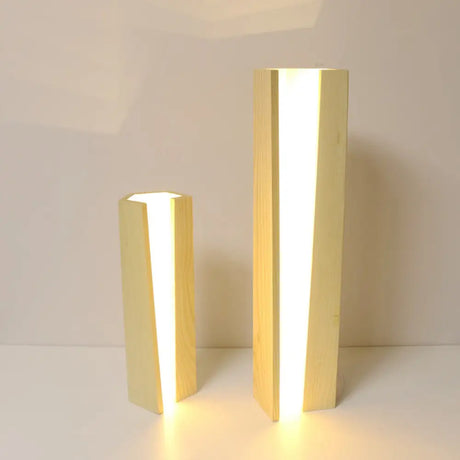 Wooden Table Lamp - Simplicity Design Led Beige Light 5/6 Length Bedroom Nightstand / 5