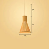 Woven Bamboo Pendant Light - Modern Single Wood Hanging Ceiling Fixture For Restaurants / A