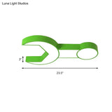 Wrench Shape Ceiling Mount Light: Charming Acrylic Fixture For Kindergarten Bedroom