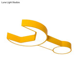 Wrench Shape Ceiling Mount Light: Charming Acrylic Fixture For Kindergarten Bedroom
