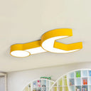 Wrench Shape Ceiling Mount Light: Charming Acrylic Fixture For Kindergarten Bedroom Yellow