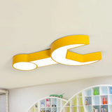 Wrench Shape Ceiling Mount Light: Charming Acrylic Fixture For Kindergarten Bedroom Yellow