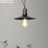 Wrought Iron Black Pendant Light - Retro 1-Light Ceiling Fixture For Living Room (7’/8.5’/10’ Wide)
