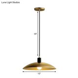 Wrought Iron Brass Pendant Light 10’/12’ Wide Dome Ceiling Fixture For Restaurants