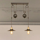 Wrought Iron Pendant Light Fixture With Black Finish - Antique Style Ceiling For Living Room (2