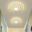 Yellow Blossom Crystal Flush-Mount Led Ceiling Lamp - Modernist Design For Hallways