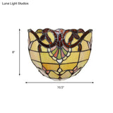 Yellow Glass Victorian Wall Sconce With Bowl Shade - Elegant Bedroom Lighting