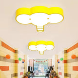 Yellow Led Acrylic Elephant Face Ceiling Light For Kitchen