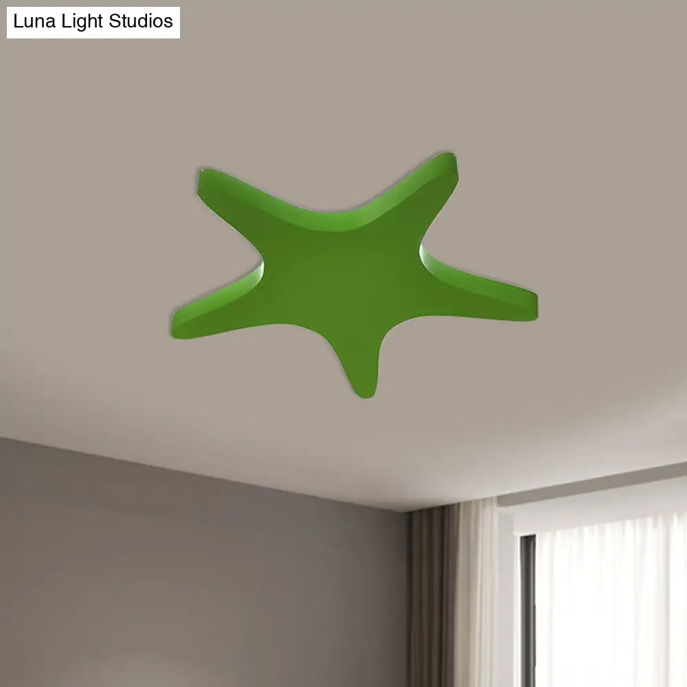 Yellow/Orange/Blue Led Cartoon Star Ceiling Light For Kids Room