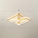 Z - Like Ceiling Mounted Led Flush Mount In Gold - Simplicity Metal Bedroom Light Fixture / 18’ Warm