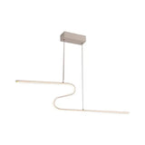 Z-Shaped Linear Island Light Metallic Pendant With Warm/White Led For Dining Room And Kitchen In