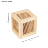 Zoé - Minimalist Cube Box Bedside Mini Night Lamp Wooden 1 Head Nordic Table Light With Pierced