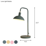 Zoé - Nordic Metallic Dome Shade Nightstand Lamp 1 Bulb Pink/Yellow/Blue Table Light For Bedside